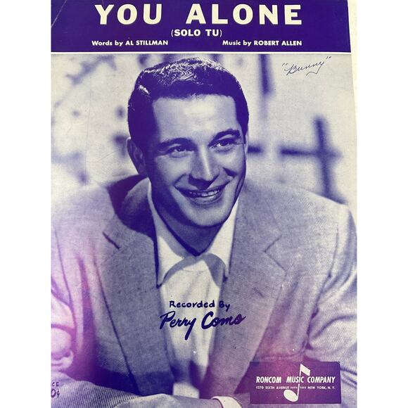You Alone Solo Tu Sheet Music Al Stillman Robert Allen Perry Como - Picture 2 of 5